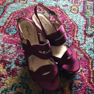 Cupid burgundy Matte Satin Heels Size 9 New